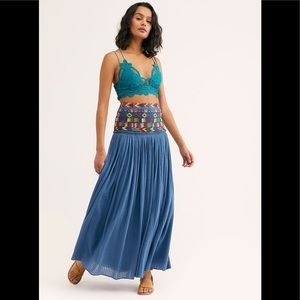 Free People Embroidered Waist Maxi